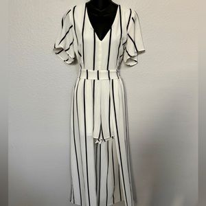 🎉 Sale Crystal Sky Stripe Romper Jumpsuit Dress